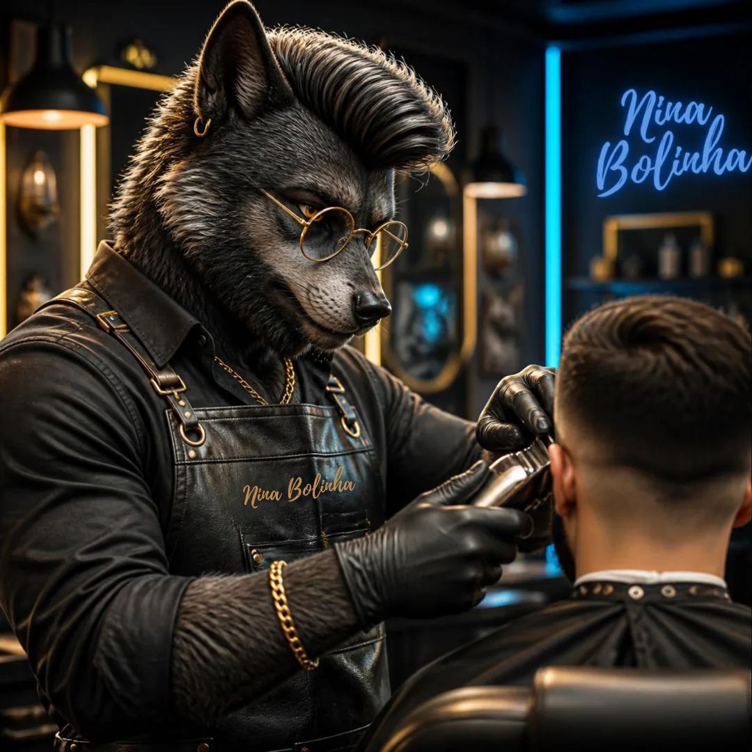 Bolinha atendendo na barbearia
